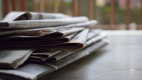 A pile of newspapers.