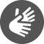 British Sign Language symbol showing 2 hands signing